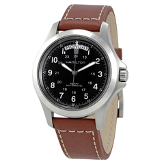 Hamilton Khaki King automático con pulso de cuero chocolate