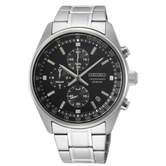 Seiko Sport Black Dial Stainless Steel Men's Watch