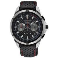 Seiko Coutura Chronograph Black Leather Men's Watch