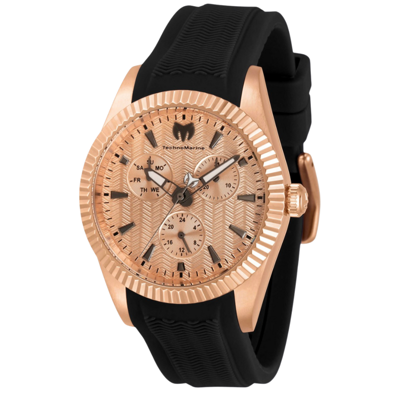 TechnoMarine Sea Quartz Black Silicone Women's Watch