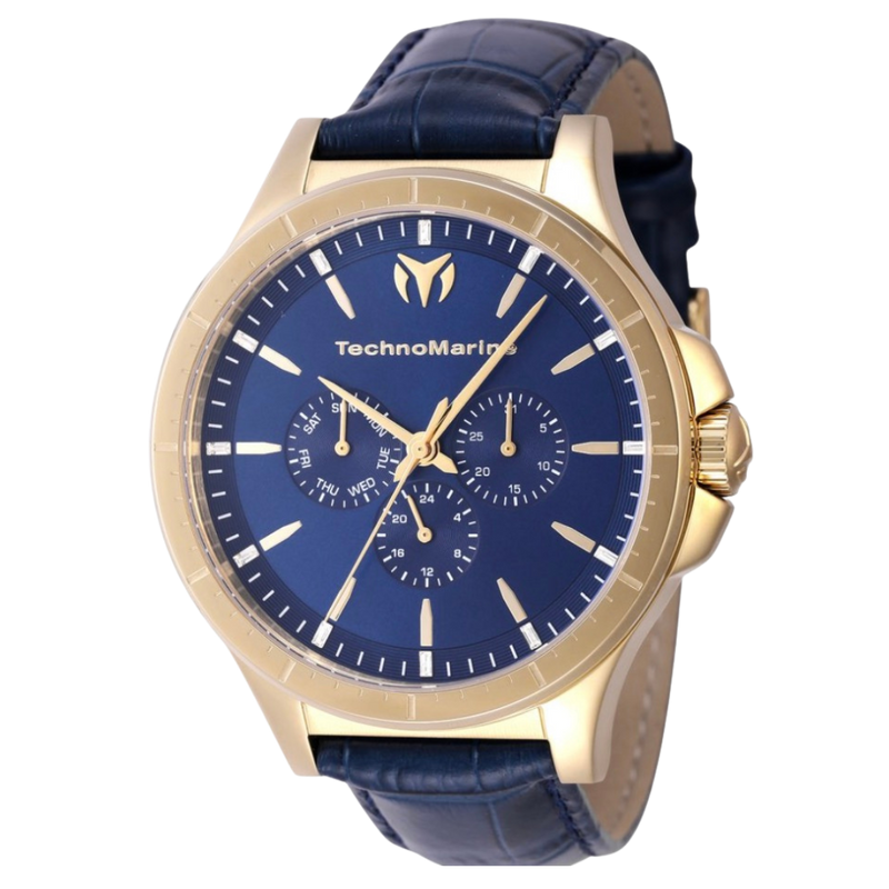 TechnoMarine Date-Day Blue Leather Men's Watch