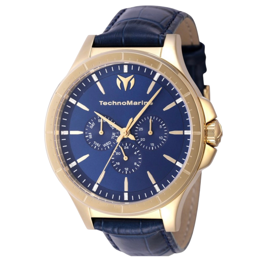TechnoMarine Date-Day Blue Leather Men's Watch