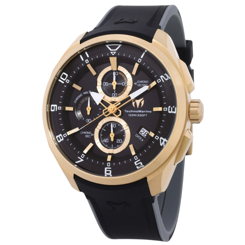 TechnoMarine Ocean Chronograph Black Silicone Men's Watch