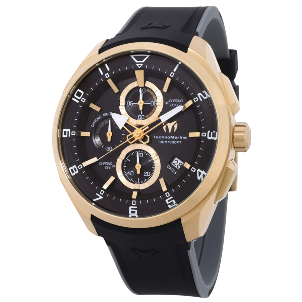 TechnoMarine Ocean Chronograph Black Silicone Men's Watch