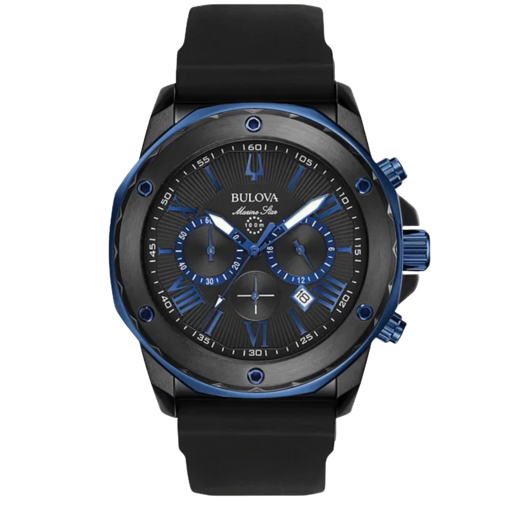 Bulova Marine Star Black Silicone Men's Watch