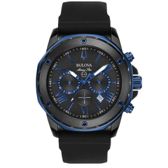 Bulova Marine Star Black Silicone Men's Watch