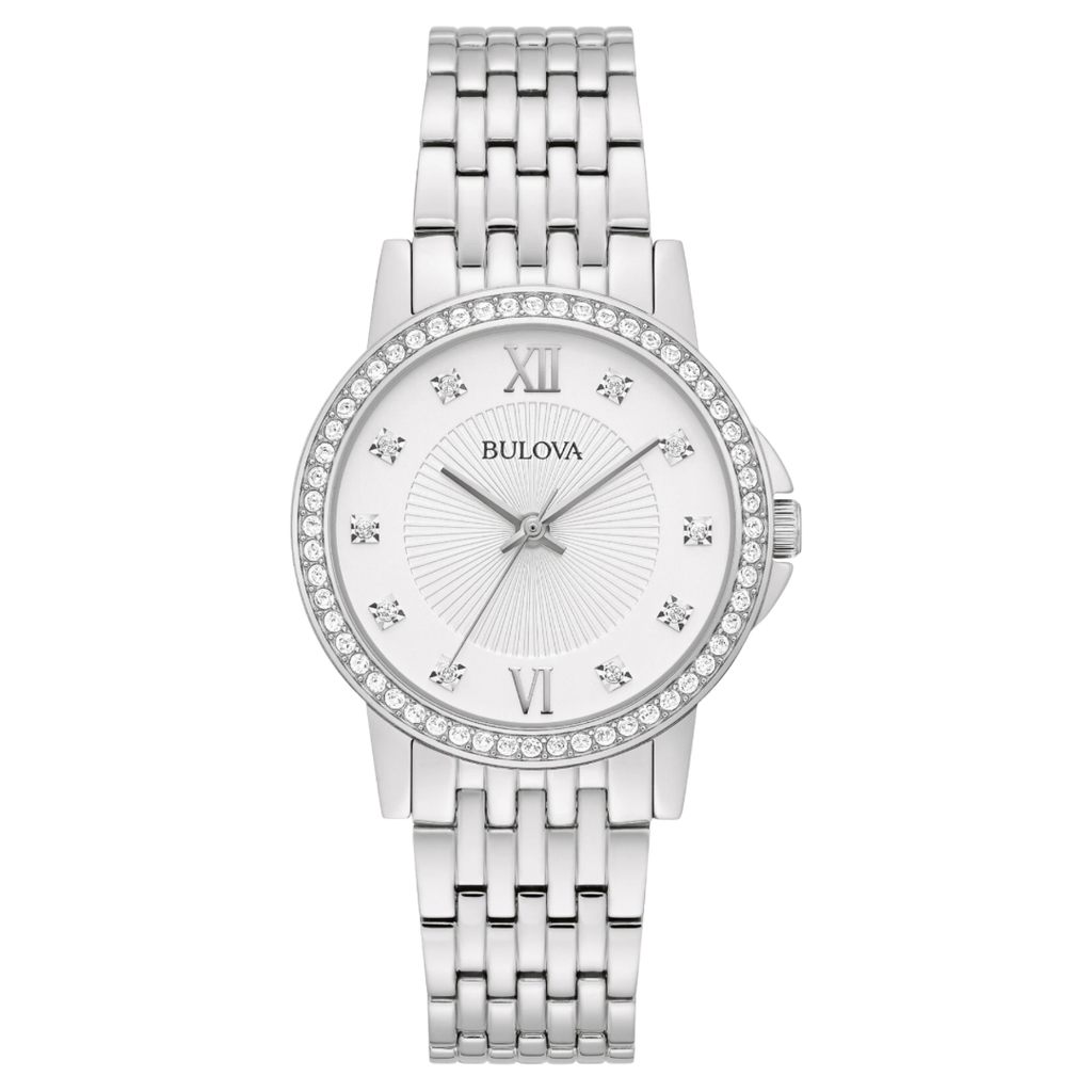Bulova Crystal Stainless Steel Women's Watch