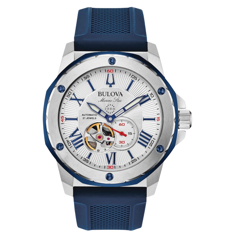 Bulova Marine Star Automatic Blue Silicone Men's Watch