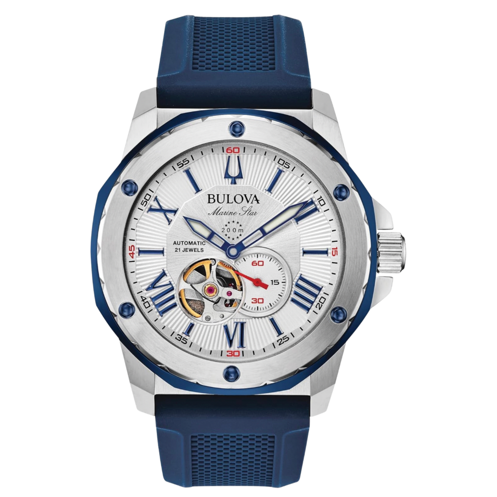 Bulova Marine Star Automatic Blue Silicone Men's Watch