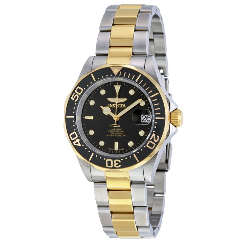 Invicta Pro Diver automático en acero inoxidable con dial negro