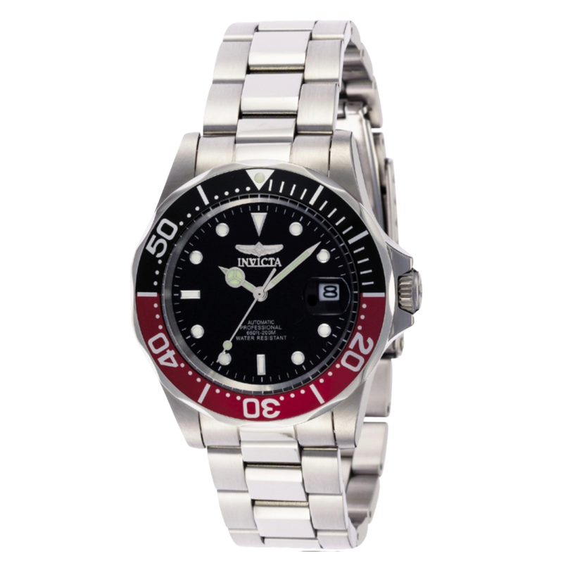 Invicta Pro Diver automático en acero inoxidable con dial negro