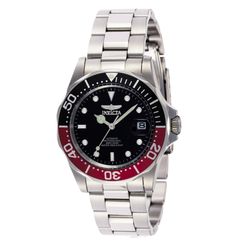 Invicta Pro Diver automático en acero inoxidable con dial negro