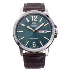 Orient Contemporary automático con pulso de cuero chocolate