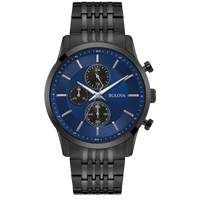 Bulova Classic Black Stainless Steel Men's Watch