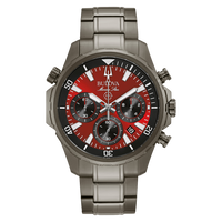 Bulova Marine Star Red Dial Stainless Steel Men's Watch