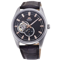 Orient Automatic Open Heart Brown Leather Men's Watch