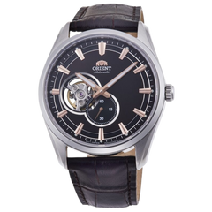 Orient Automatic Open Heart Brown Leather Men's Watch
