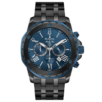 Bulova Marine Star Black Stainless Steel Men's Watch
