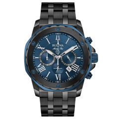Bulova Marine Star Black Stainless Steel Men's Watch