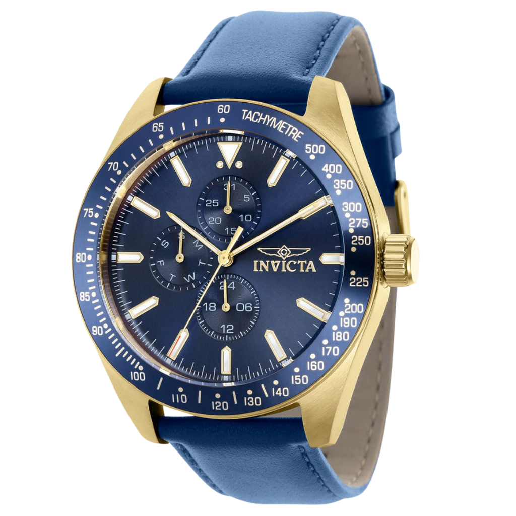 Invicta Aviator Blue Leather Men's Watch