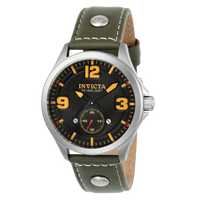 Invicta Aviator Green Leather Men's Watch