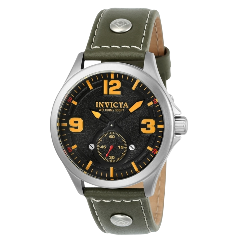 Invicta Aviator Green Leather Men's Watch