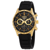 Seiko Chronograph Quartz Black Dial Men's Watch