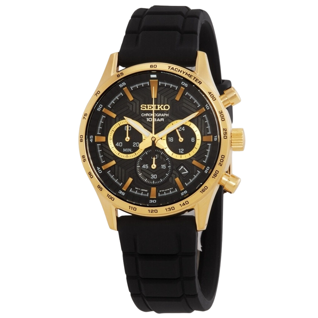 Seiko Chronograph Quartz Black Dial Men's Watch