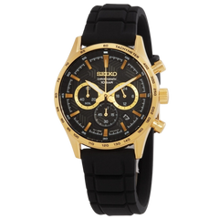 Seiko Chronograph Quartz Black Dial Men's Watch