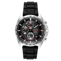 Seiko Chronograph Black Silicone Men's Watch