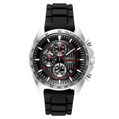 Seiko Chronograph Black Silicone Men's Watch