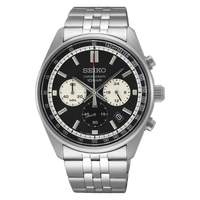 Seiko Chronograph Black Dial Stainless Steel Men's Watch