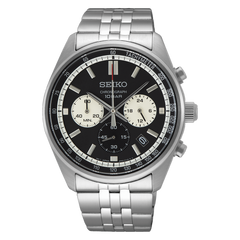 Seiko Chronograph Black Dial Stainless Steel Men's Watch
