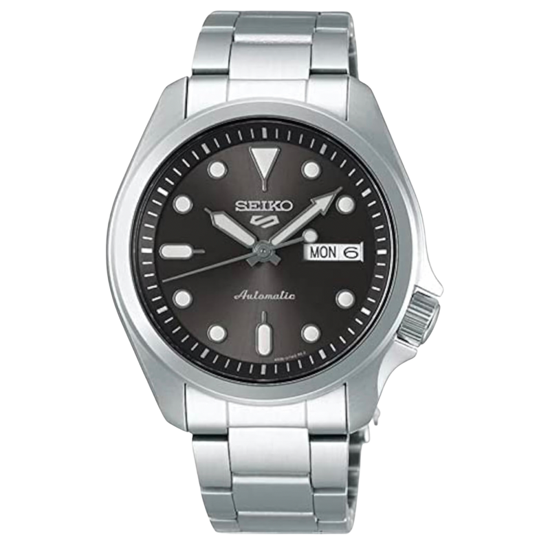 Seiko 5 Sports automático en acero inoxidable con dial gris