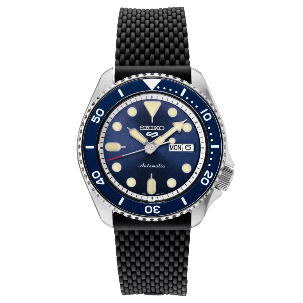 Seiko 5 Sports automático con pulso de silicona negro