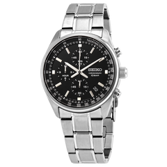 Seiko Sport Black Dial Stainless Steel Men's Watch