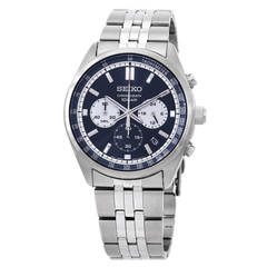 Seiko Chronograph en acero inoxidable con dial azul
