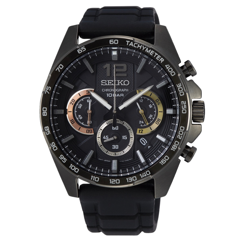 Seiko Conceptual Chronograph con pulso de silicona negro