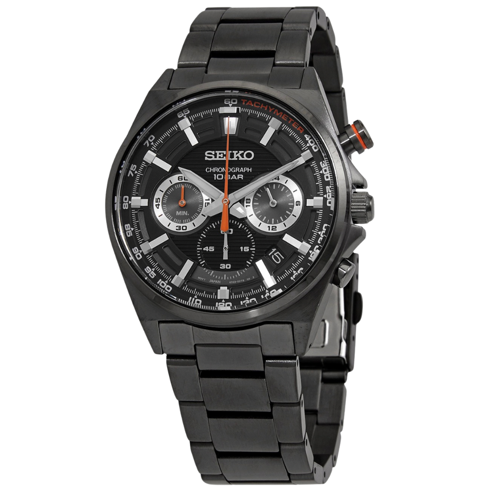 Seiko Chronograph en acero inoxidable  color negro