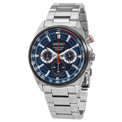 Seiko Chronograph para caballero en acero inoxidable con dial azul