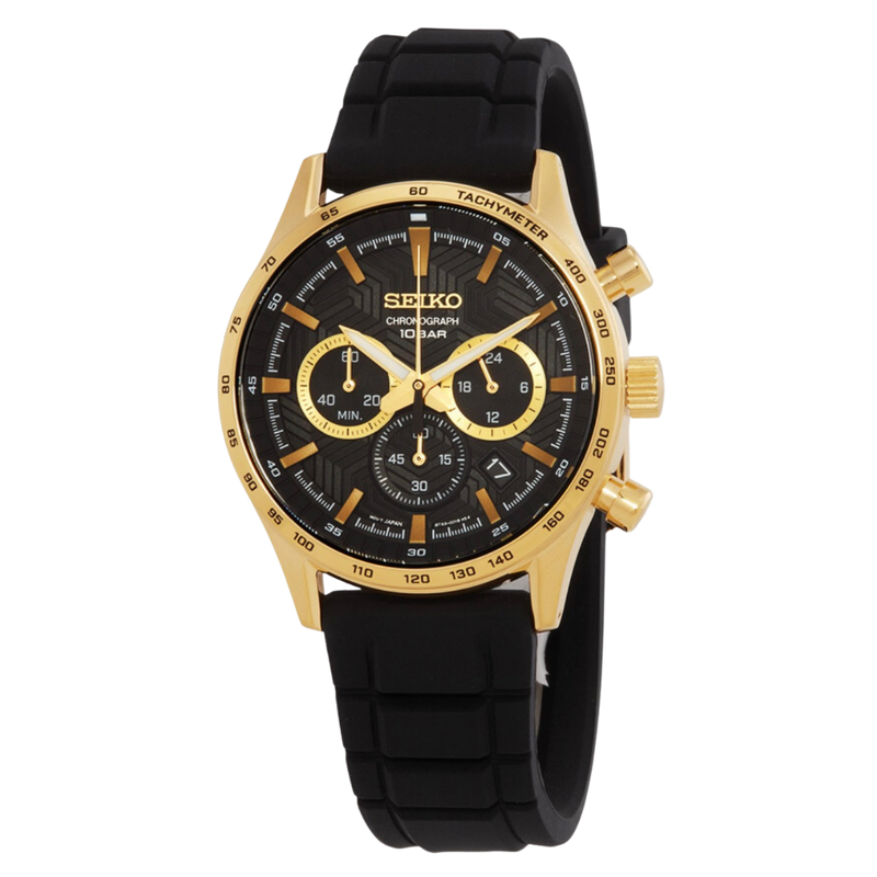 Seiko Chronograph con pulso de silicona negro