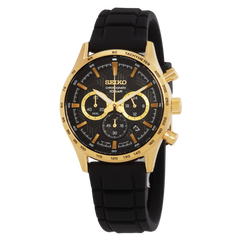 Seiko Chronograph con pulso de silicona negro