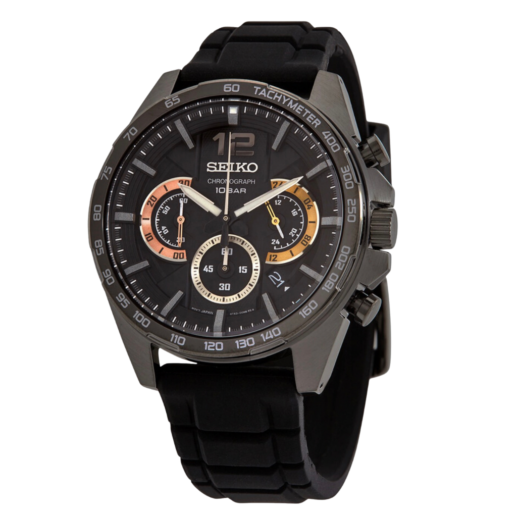 Seiko Conceptual Chronograph con pulso de silicona negro