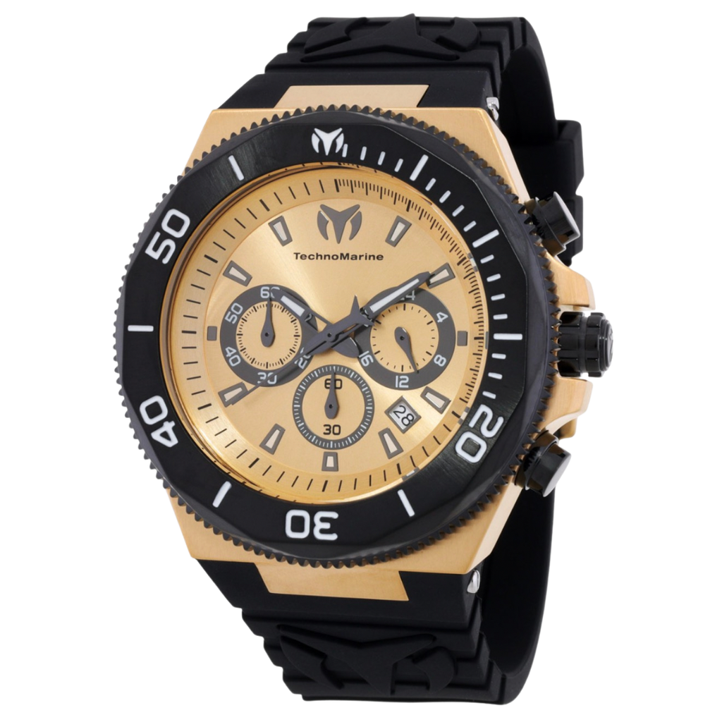 TechnoMarine Manta para caballero con pulso de silicona negro