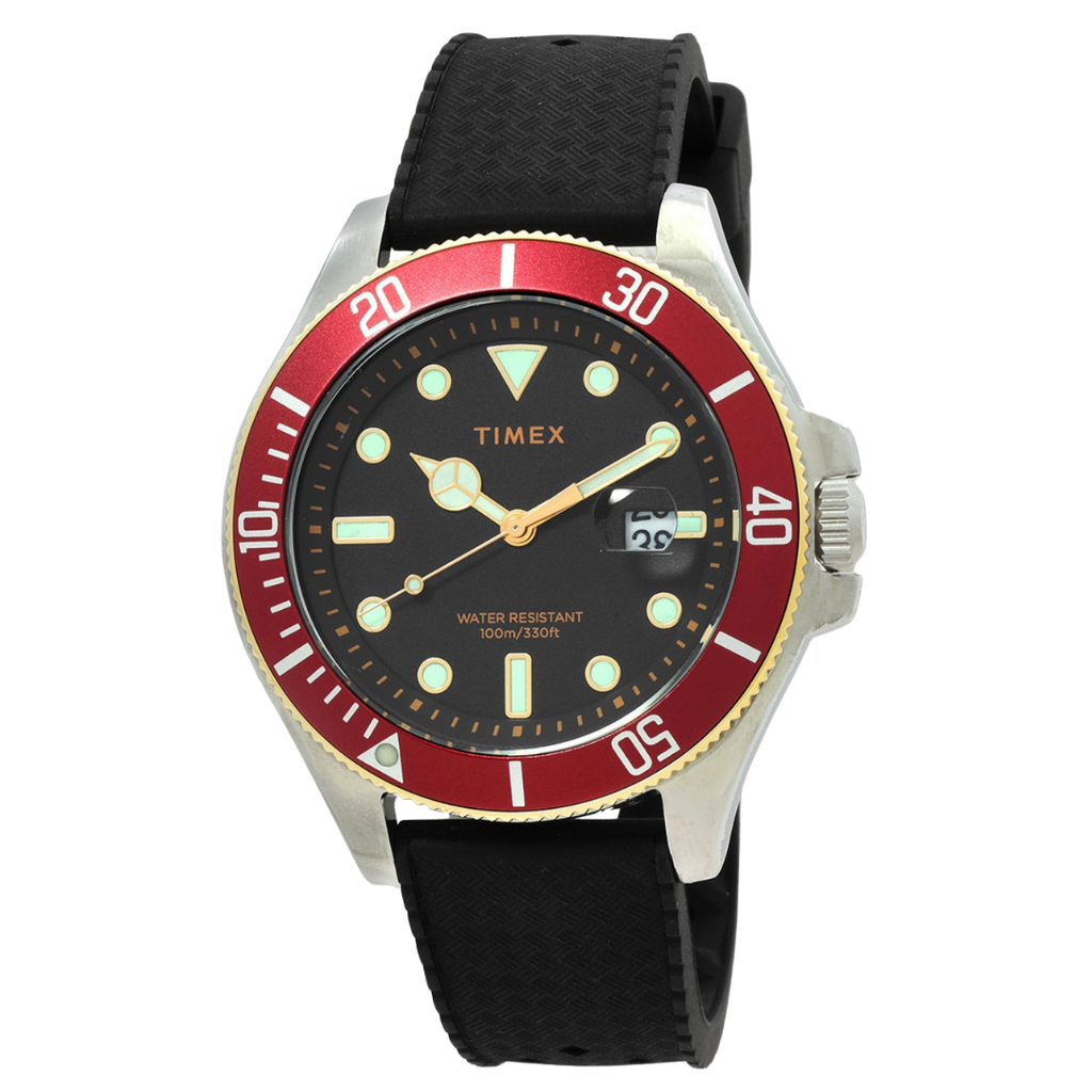 Timex Harborside para caballero con pulso de silicona negro