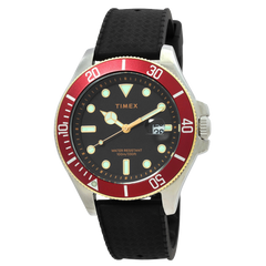 Timex Harborside para caballero con pulso de silicona negro