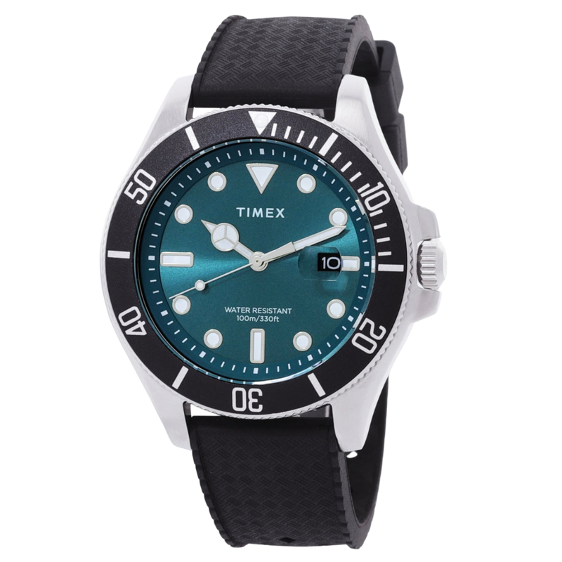 Timex Harborside para caballero con pulso de silicona negro