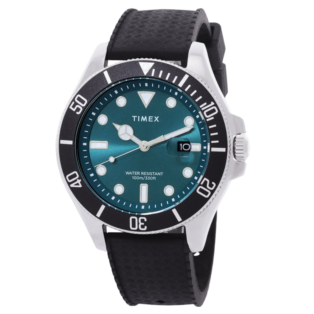 Timex Harborside para caballero con pulso de silicona negro