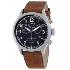 Timex Waterbury para caballero con pulso de cuero chocolate