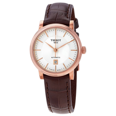Tissot Carson automático para dama con pulso de cuero chocolate